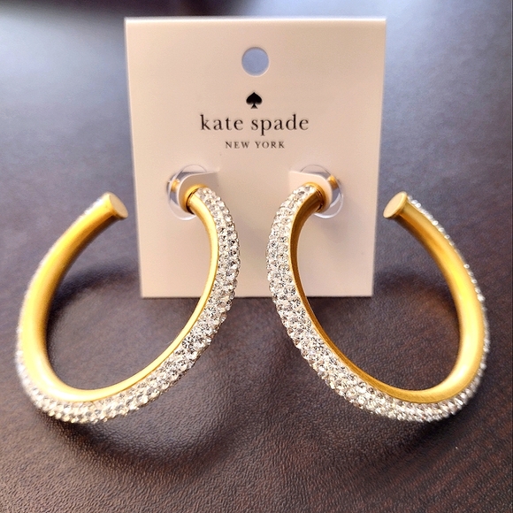 kate spade Jewelry - Kate Spade New York Razzle Dazzle Gold Toned Hoops